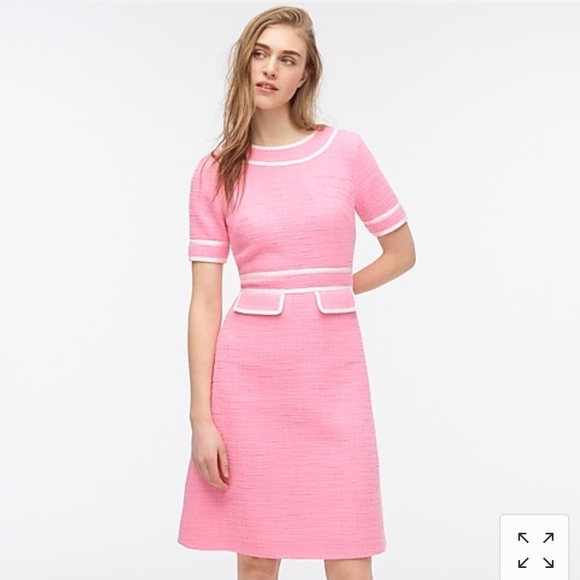 A-line dress with flap pockets in tweed - Picture 2 of 2